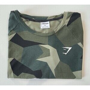 Gymshark Critical Camo T-Shirt Mens Sizes XL  Green Print Gym Active